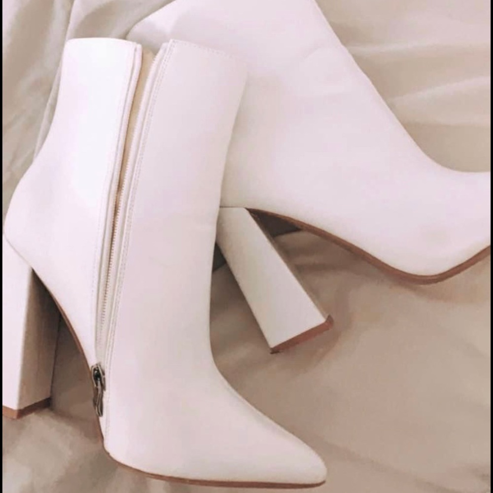 White Heel Boots — Only worn once!
